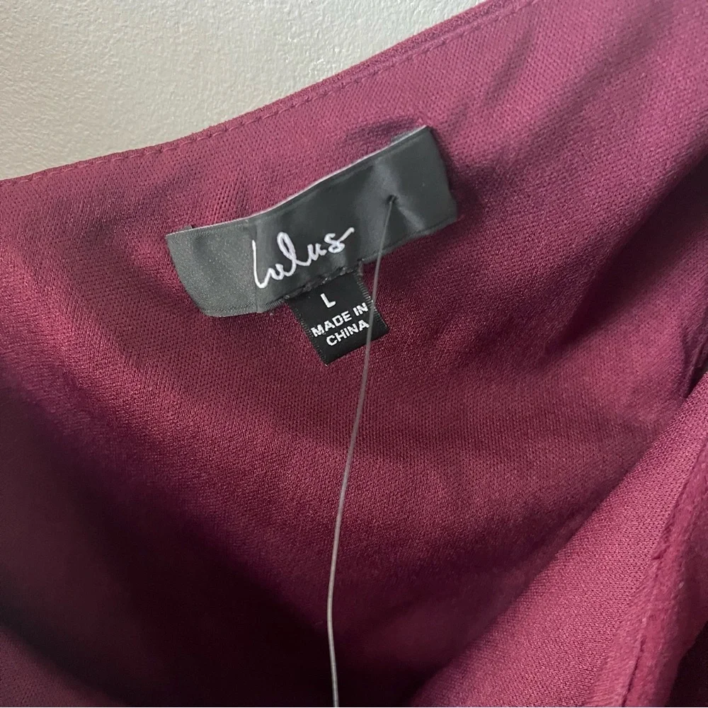 Lulu's One Shoulder Burgundy Dress - Picture 9 of 10